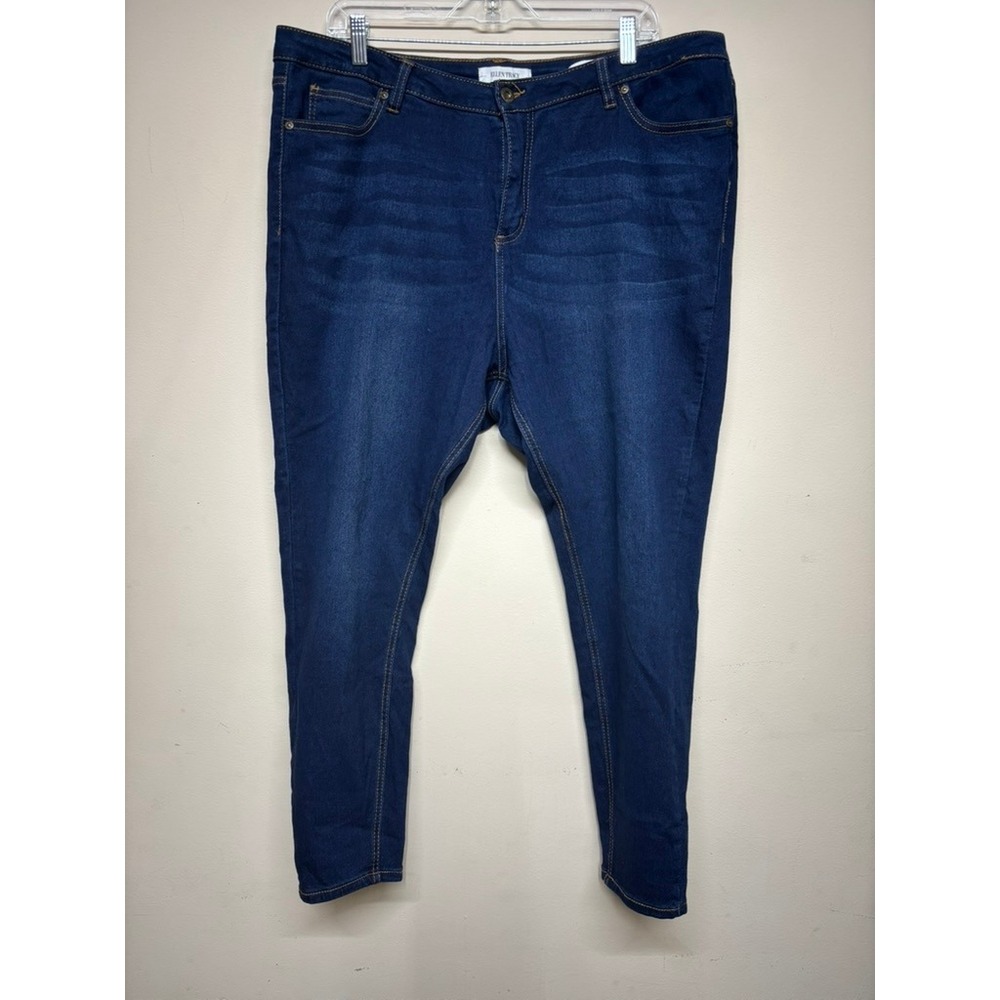 Ellen‎ Tracy Plus Size 20W Dark Wash Stretch Skinny Jeans High Rise Comfort Fit